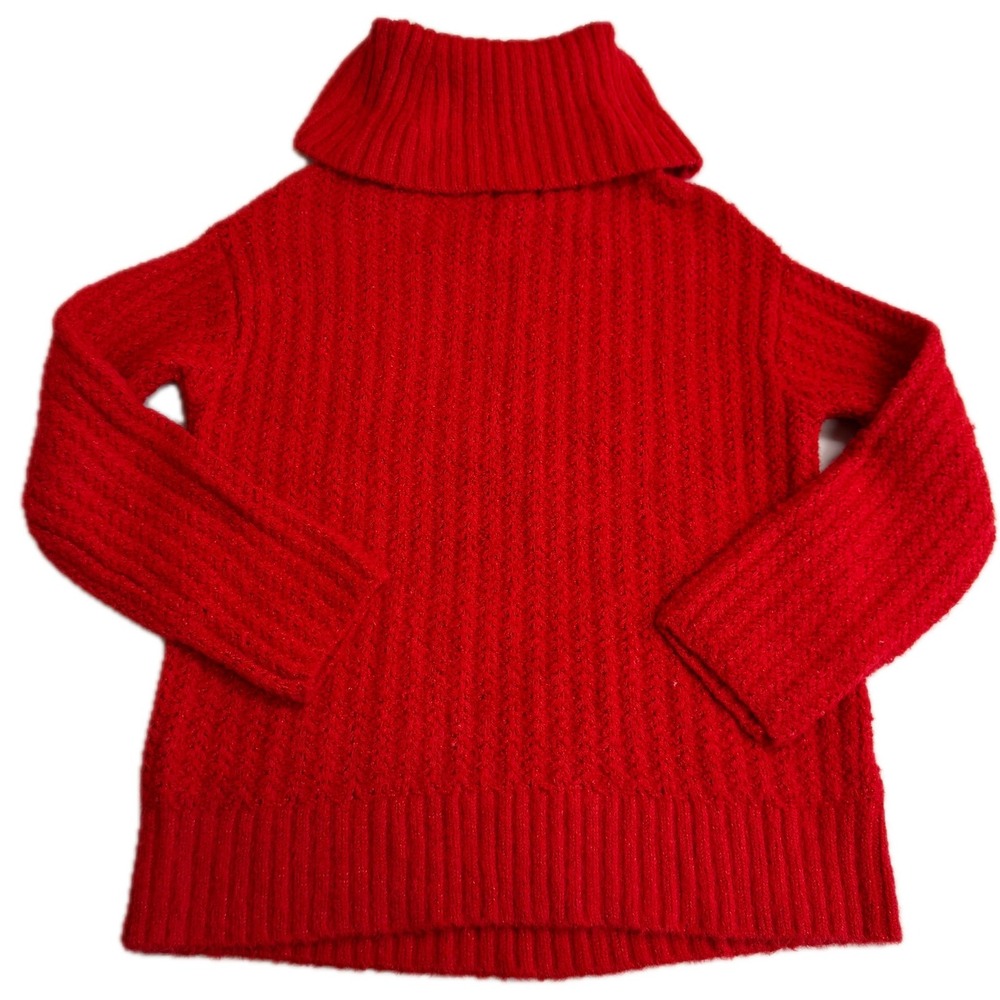 Maeve Anthropologie Sweater Womens XS Red Ribbed‎ Cowl Neck OB1566252 - Picture 4 of 11